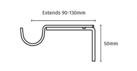25-28mm Speedy Pristine Satin Silver Swirl Ball Extendable Metal Pole Set