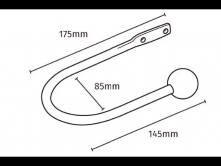 CB Furnishings 28mm Polished Graphite Metal Pole by Speedy