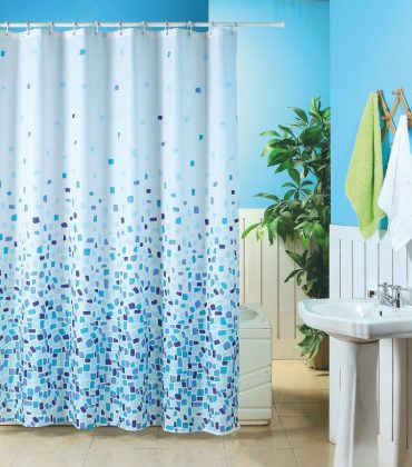 Blue Canyon Mosaic Shower Curtain 180x180cm
