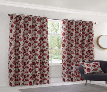 Gordon John Poppy Eyelet Ready Made Curtains