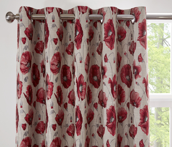 Gordon John Poppy Eyelet Ready Made Curtains