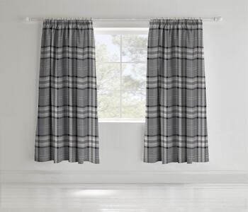 Catherine Lansfield Kelso Ready-Made Pencil Pleat Curtains