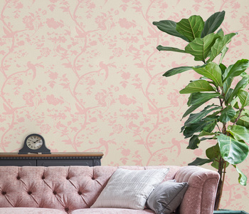 Laura Ashley Oriental Garden Pearlescent Wallpaper.