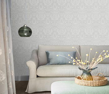 Laura Ashley Heraldic Damask Wallpaper.