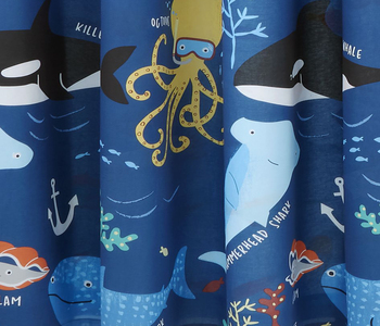 Catherine Lansfield Children’s Collection Ocean Life Ready-Made Eyelet Curtains.