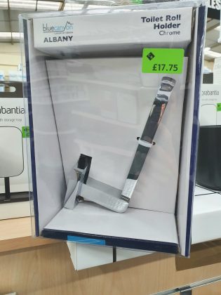Blue Canyon Albany Chrome Toilet Roll Holder.